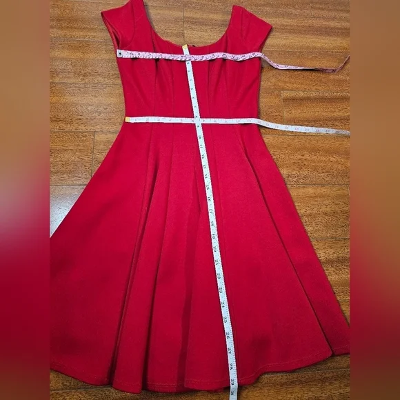 Bailey 44 Red Cap Sleeve Fit & Flare Scoop Neck Dress Size XS - Picture 9 of 14